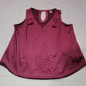 OLD NAVY Burgandy V-Neck Velour Tank